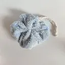 Fleur de douche lavable en coton bleu