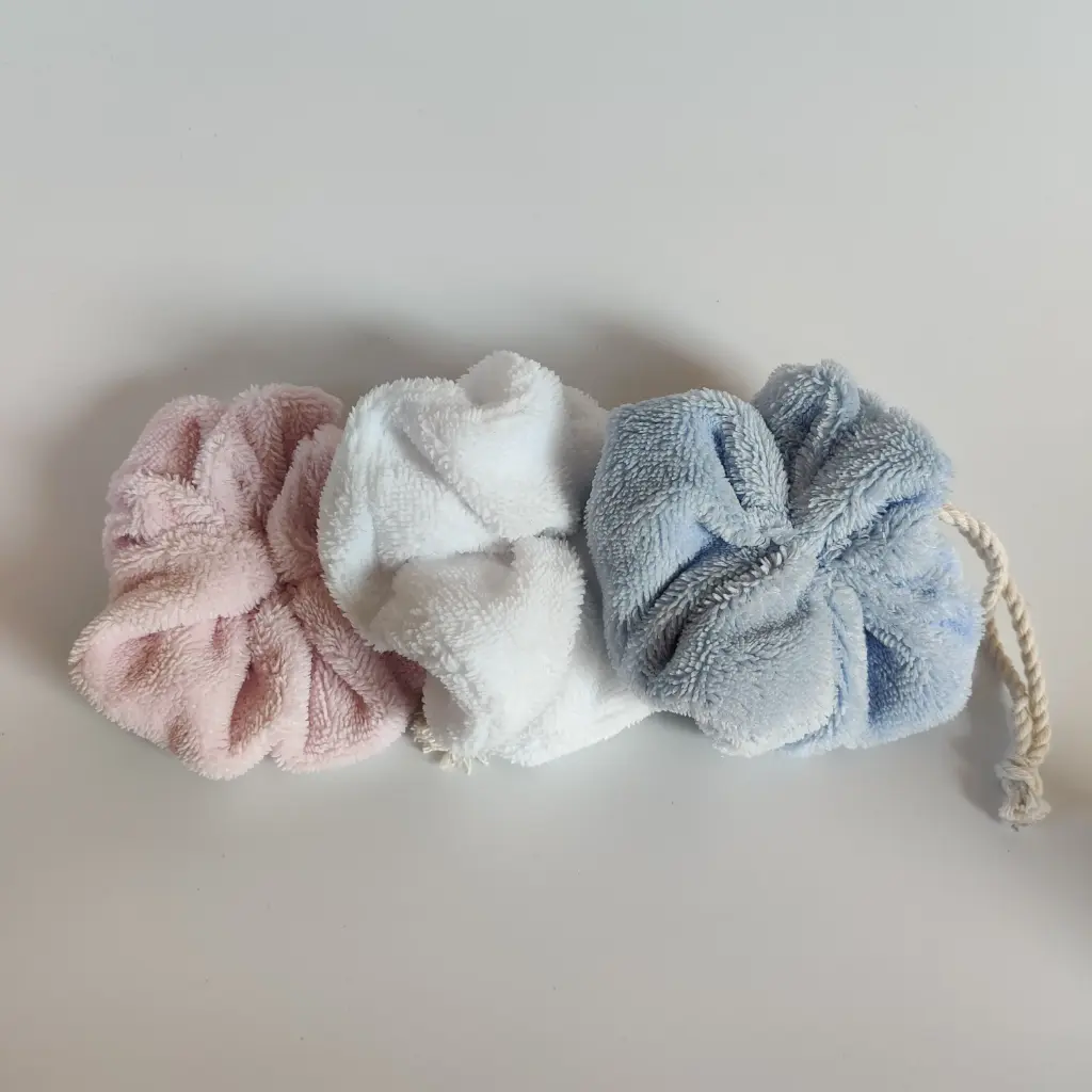 Fleur de douche lavable en coton et bambou